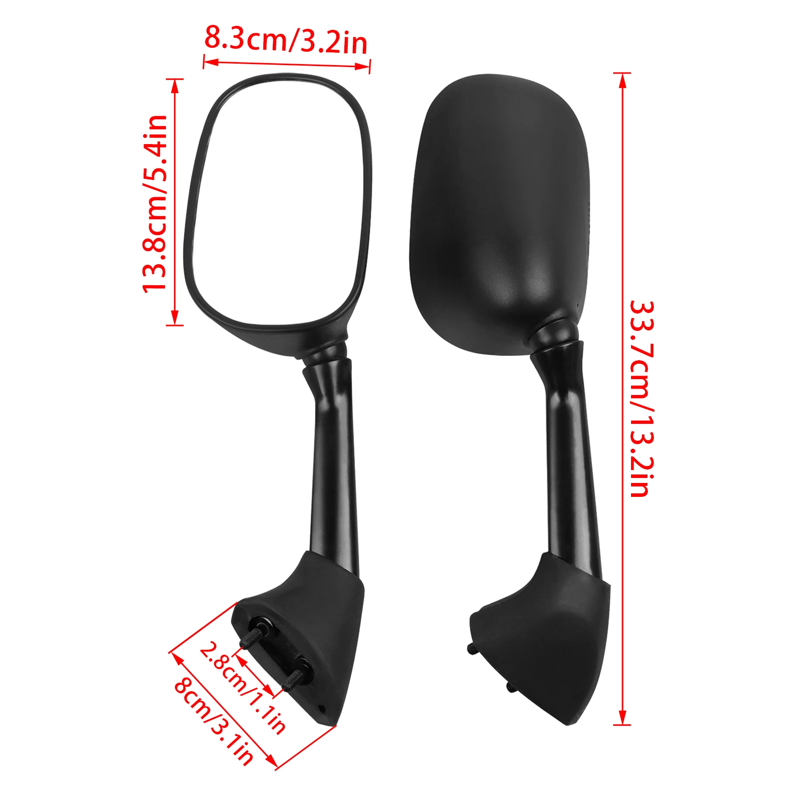 For YAMAHA YZFR1 YZF-R1 YZF R1 1998-2008 YZF R6 YZFR6 YZF-R6 1999-2008 Motorcycle Mirror Rear View Rearview Side Mirrors