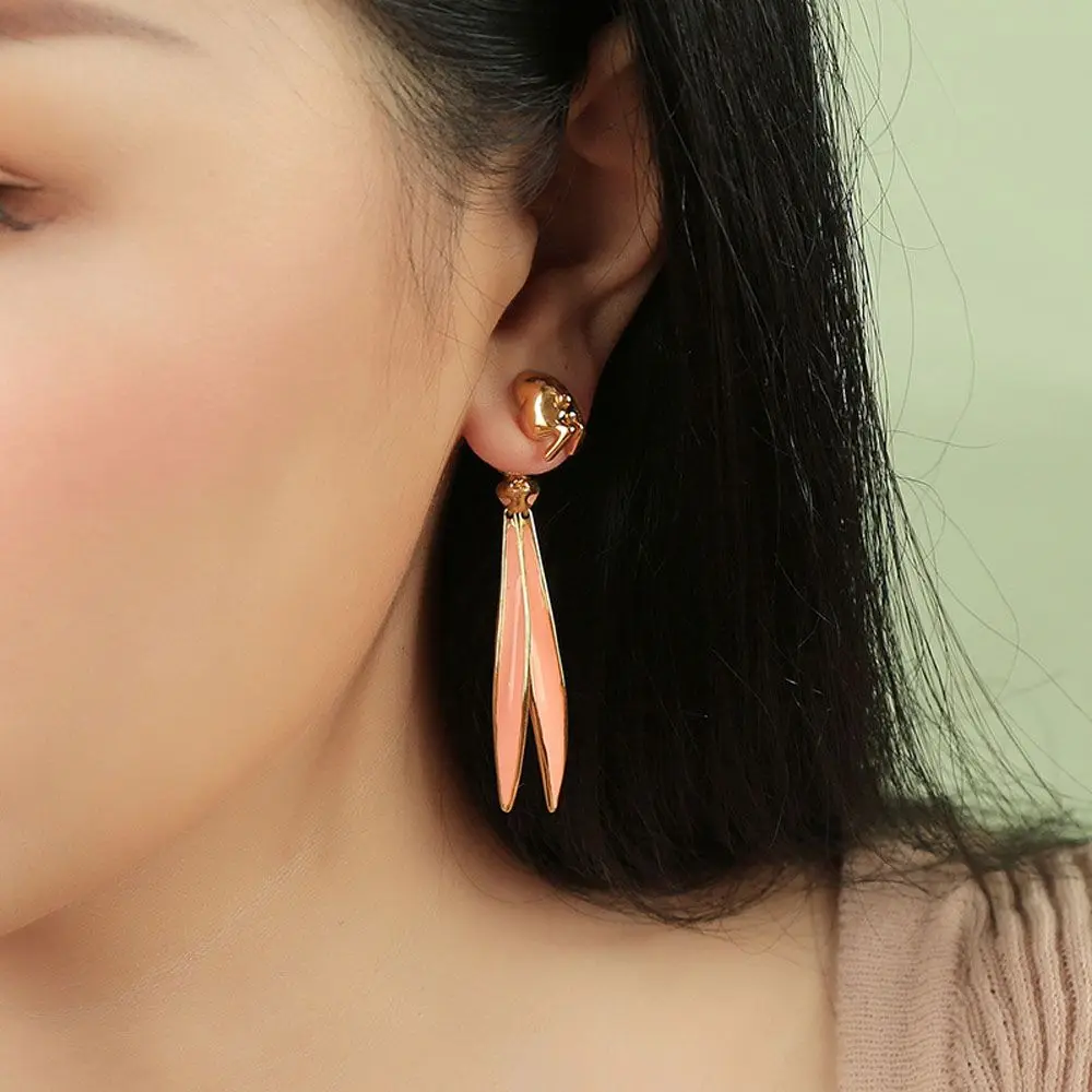 Boho Fashion Pink Accessories Long Rabbit Ear Stud Earrings Drop Earrings Dangle Earrings Jewelry