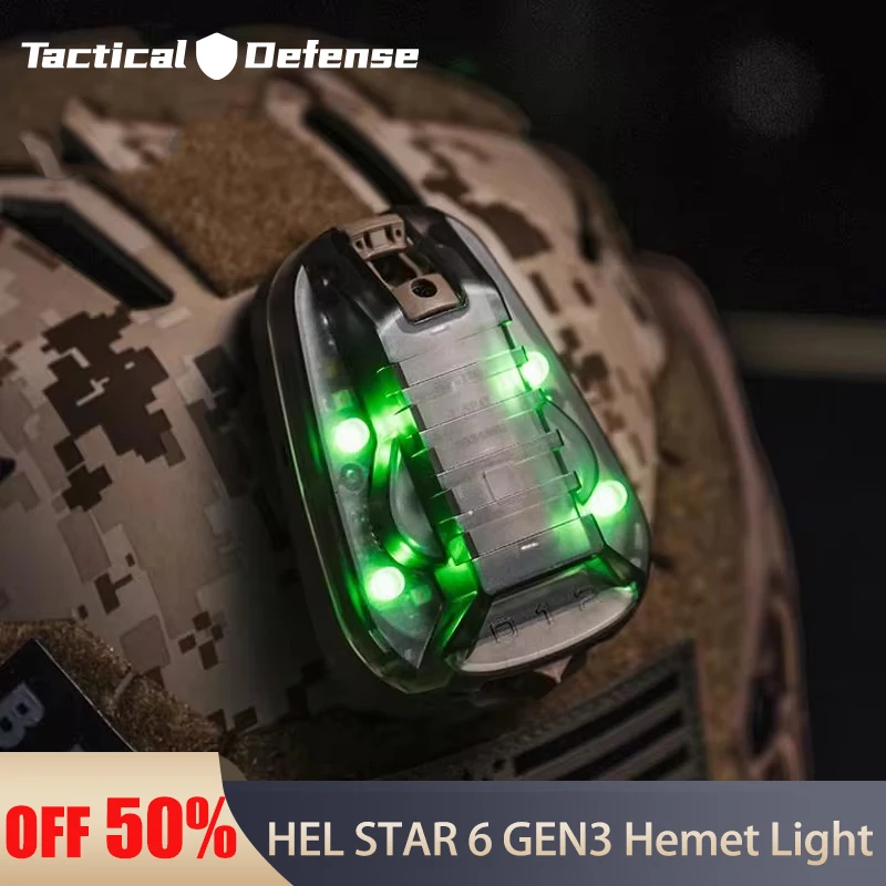 WADSN HEL STAR 6 GEN3 Airsoft Sport Helmet Light Blue Green Red IR Strobe Waterproof Outdoor Survival Safety Signal Flash LAMP