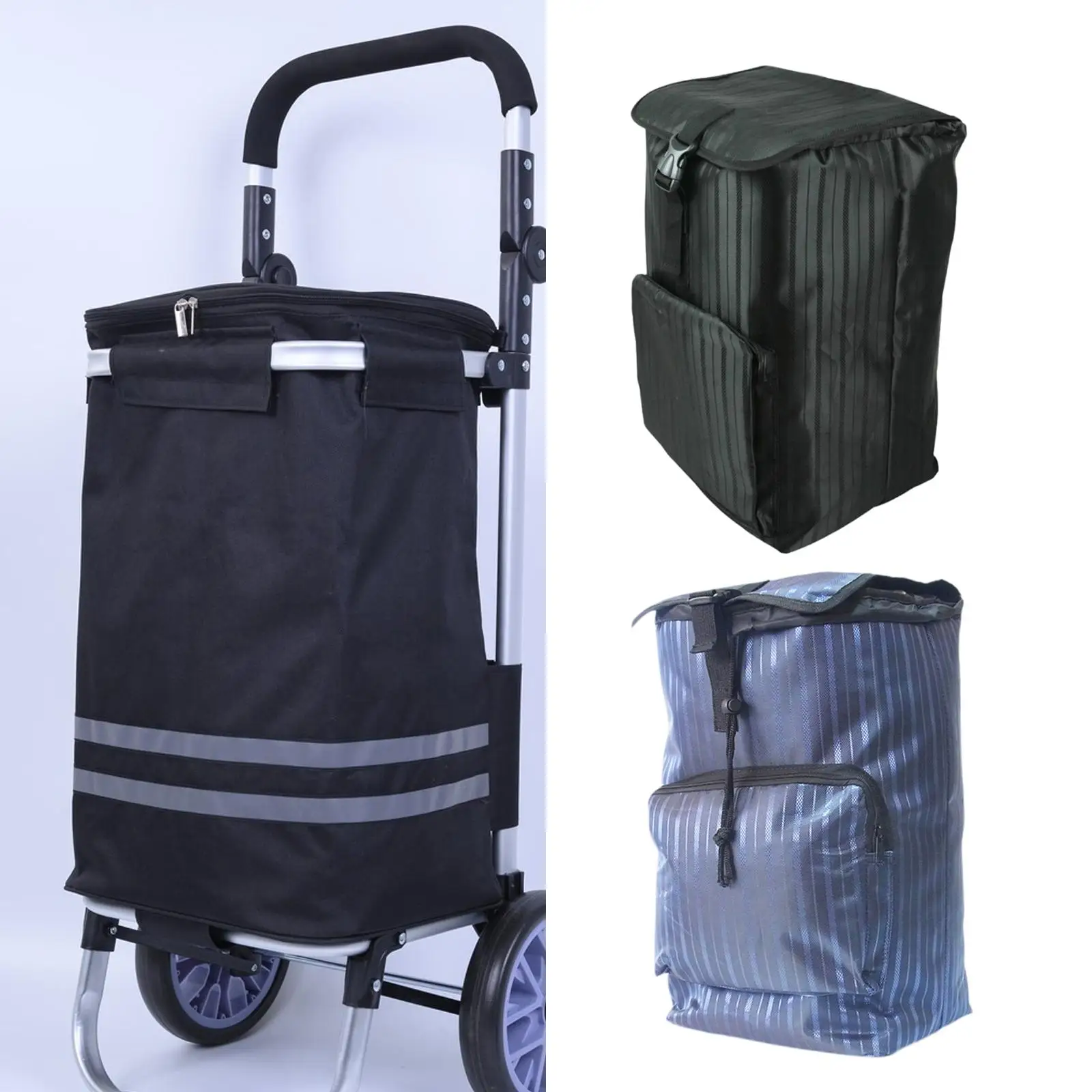 Bolsa de repuesto para coche de compras, bolsa para ropa de mano, bolso con carrito para pesca