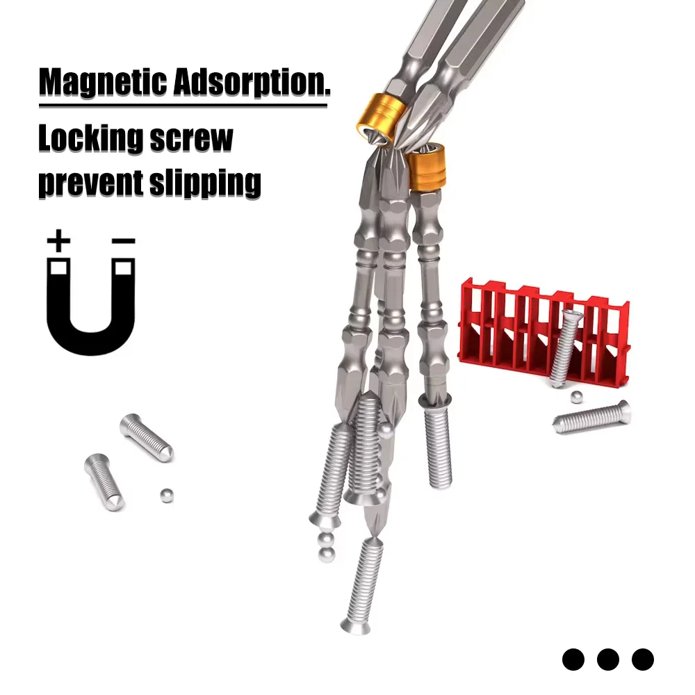 10Pcs 65mm 100mm PH2 Magnetic Phillips Bits Double End 1/4 Inch Hex Shank Electric Screwdriver Bits With magnetic ring