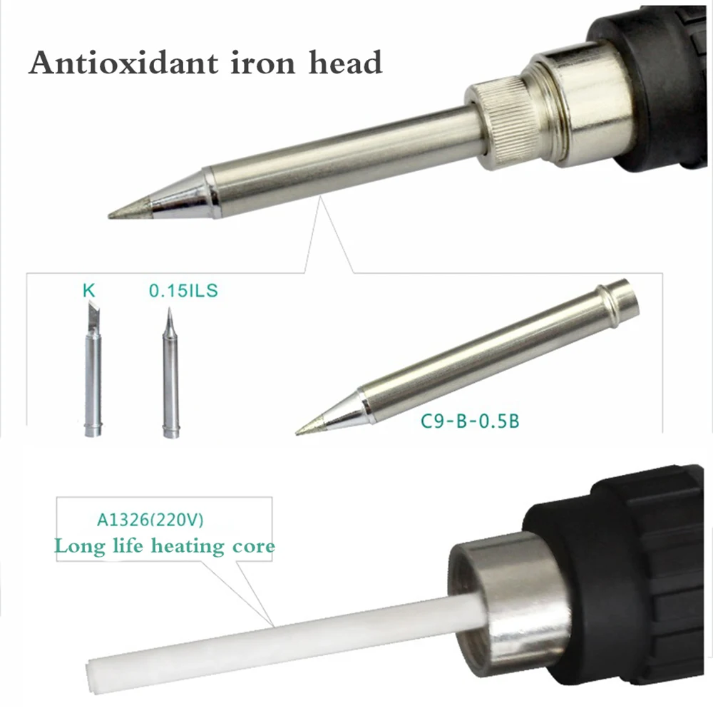 NEWEST 110V/220V EU/US ROHS CXG C60W/C90W/C110W LCD Temperature Digital LED Adjustable Electric Soldering Iron+tips