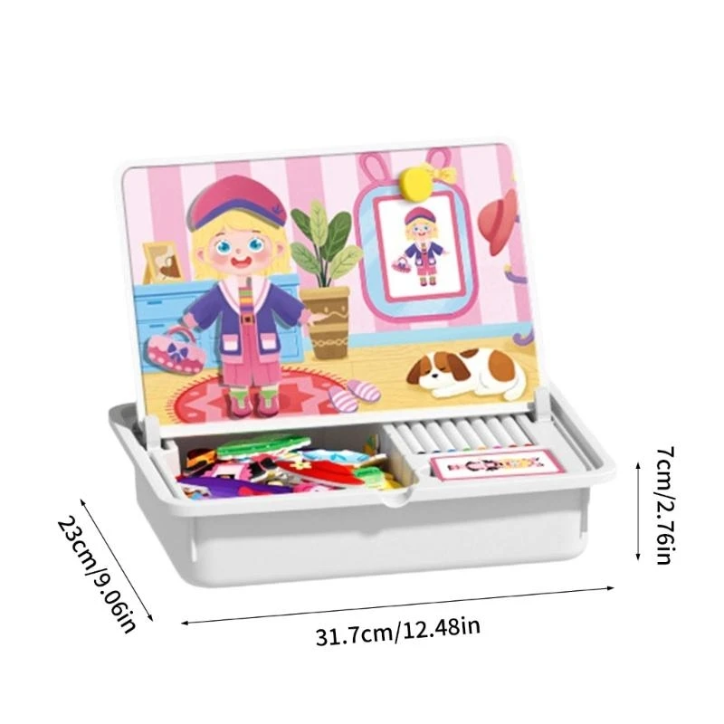 Juego educativo magnético para cambiar ropa para niños, desarrollo creativo, diseño portátil, rompecabezas duradero 15UB