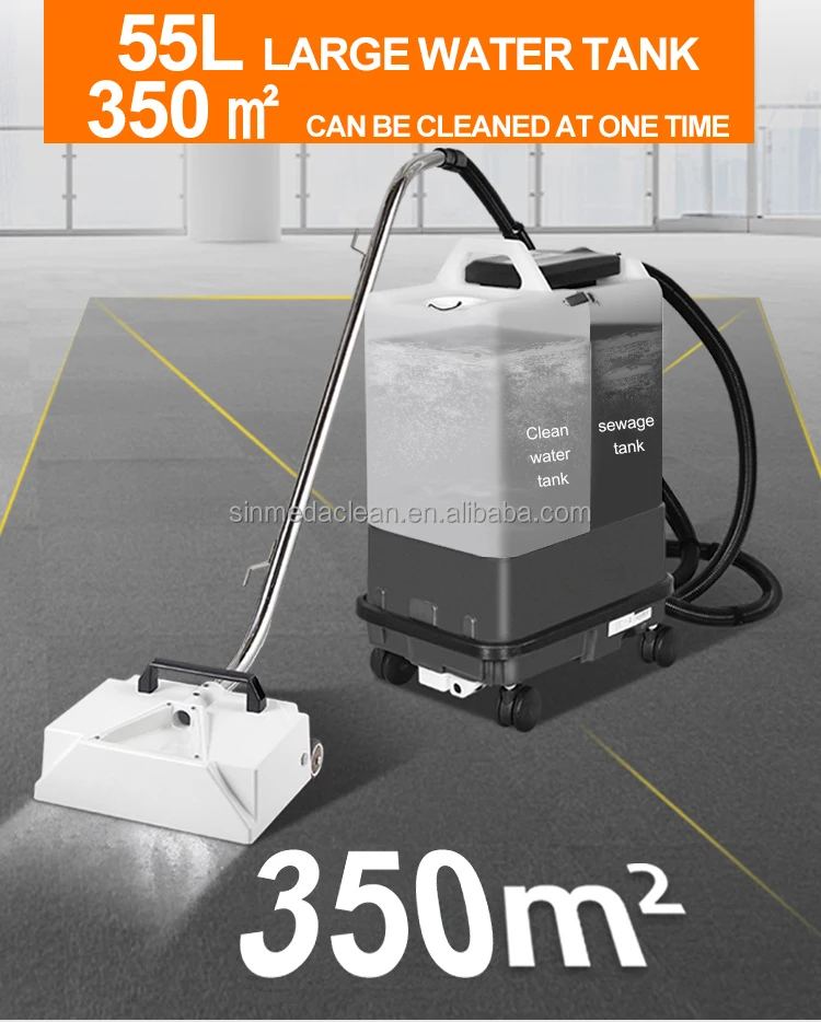 Commercial 55-Liter Carpet Cleaning Machine Heavy-Duty Steam Cleaner For Sofa Curtain Mattress Stain Removal Electric Plastic view 2