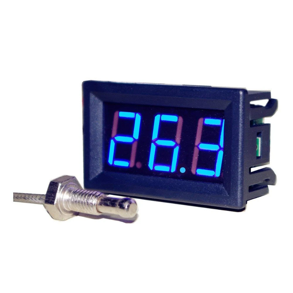 -60~+999C High Temperature K-Type Thermocouple Thermometer LED Digital Temperature Meter Tester M6 Probe 12V 24V for boilers air