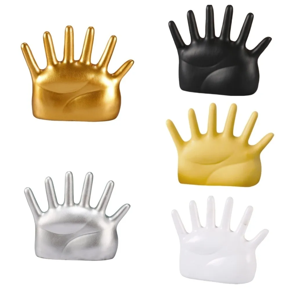 6 Fingers Palm Shape Rings Holder Resin Crafts Watch Organizer Simple Vintage Jewelry Display Stand Living Room Bedroom Decor