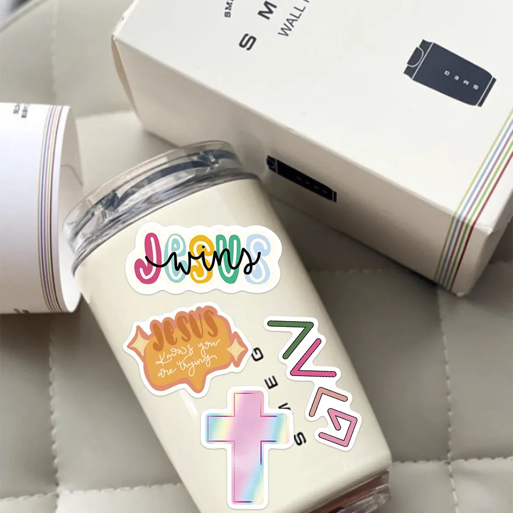 52PCS Jesus Christian Stickers Colorful Graffiti Decals For Laptop Luggage Skateboard Notebooks Fridge Cartoon Stickers Toy Gift