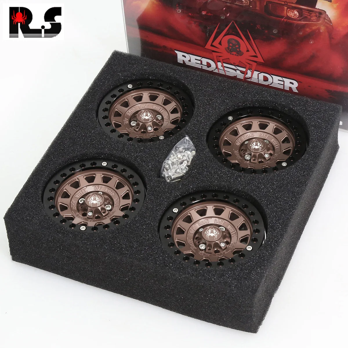 

Climbing car 2.2-inch aluminum alloy wheels RS Red Spider 1/10AXIAL Ghost Easy Control Huangbo wheels R410