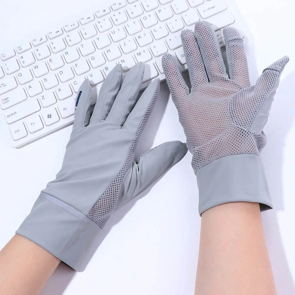 Gants de conduite élastiques fins et respirants en maille, mitaines de glace, écran solaire, écran tactile, été