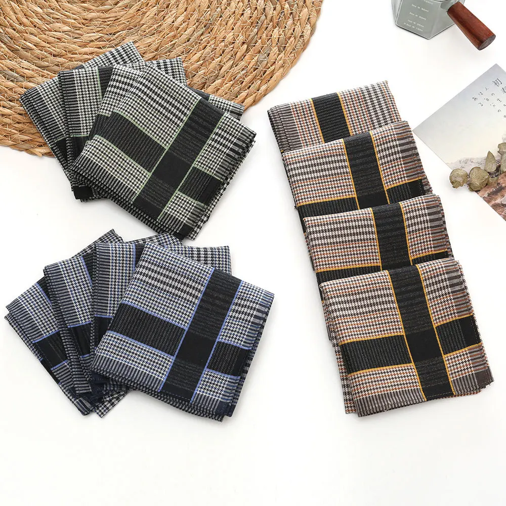 3/6/12 Pcs Men's Pure Cotton Handkerchief Combed Yarn High-end Business Wedding Gift Wipe Sweat Suit Decoration