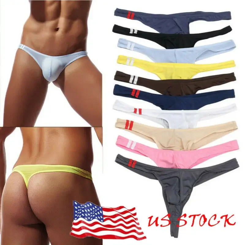 Ropa interior Sexy para hombre, Tanga transpirable, suspensorio, negro, blanco, azul, amarillo