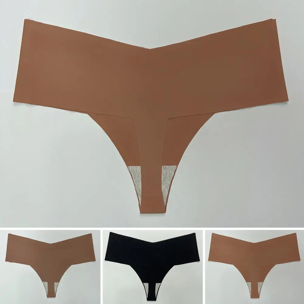 Women Panties Briefs Ice Silk Seamless Quick Dry Nylon Anti-septic Mid Waist Thong Stretchy Butt-lifted Thin Female Underpants