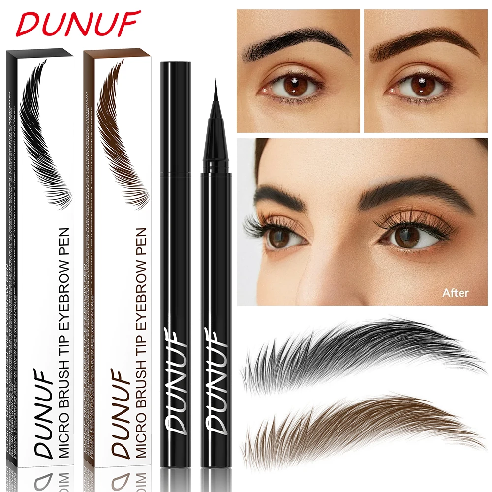 DUNUF 2 Color Long-lasting Ultra-fine anti-stain, waterproof and perspiration-proof quick drying liquid Eyebrow pencil