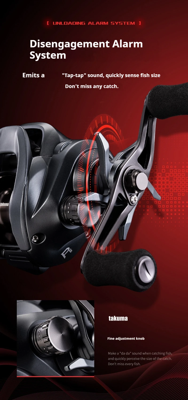 8.0:1 Baitcasting-Rolle 6+1BB Magnetbremse 5kg Bremskraft 5-20g Köder Süßwasser-Barsch-Angelrolle – Detail 7