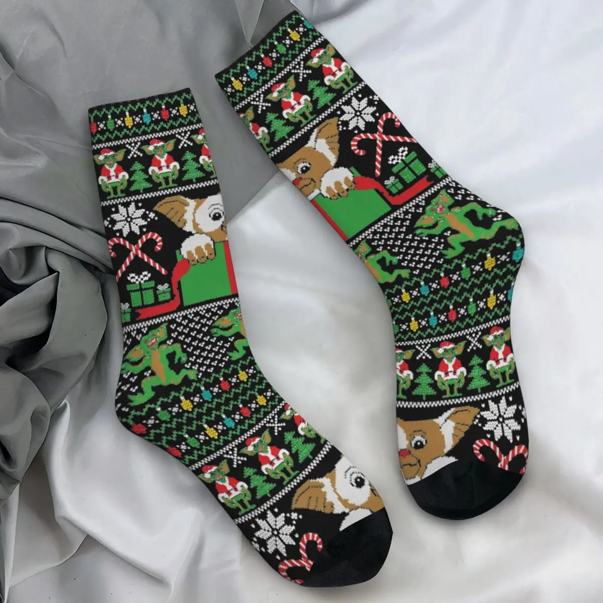 Gizmo Gremlins Stockings Men's movies christmas Socks Warm Soft Leisure Socks Winter Climbing Non Skid Printed Socks Gift