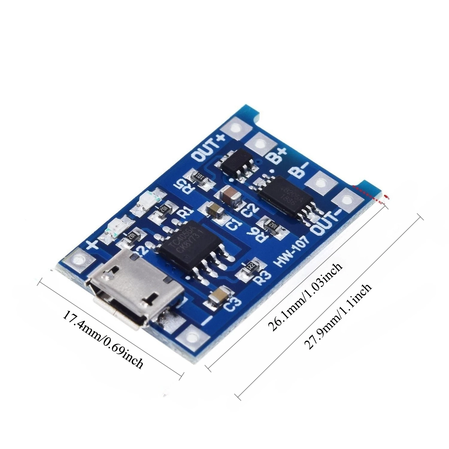 

20pcs TP4056 18650 Lithium Battery Charger Module 3.7V 4.2V 1A Overcharge Overdischarge Protection for DIY Power Bank