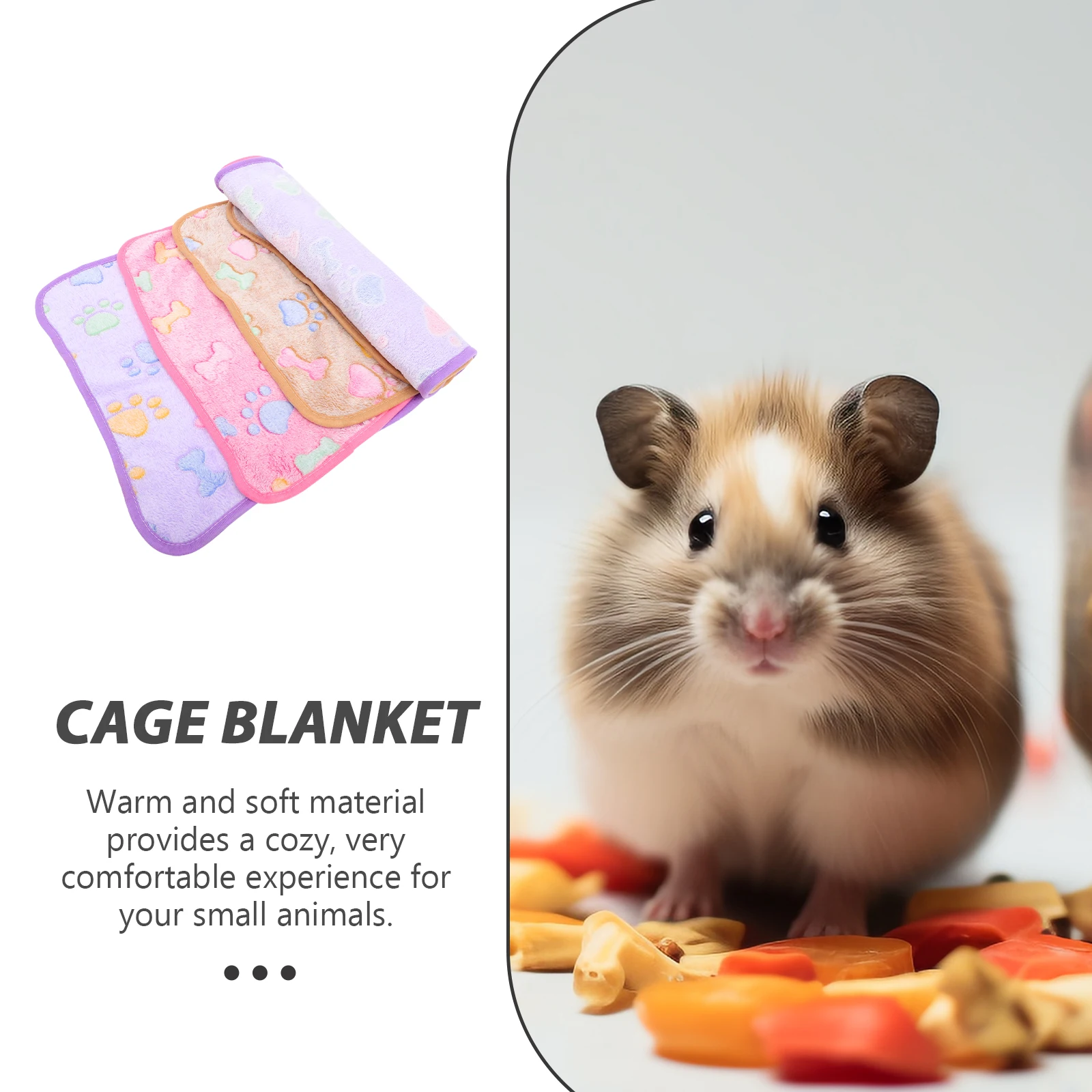 

3pcs Guinea Pig Blanket Warm Soft Coral Fleece Small Animal Cage Liner Washable Pet Supplies 60x40cm Pink Purple Bone Hamster