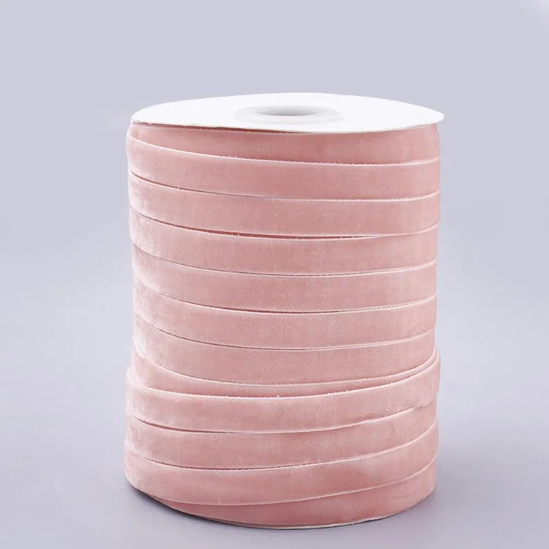 50 Yards Lavender Blush Single Face Velvet Ribbon for Christmas Wedding Wrapping Crafts Decoration Favors