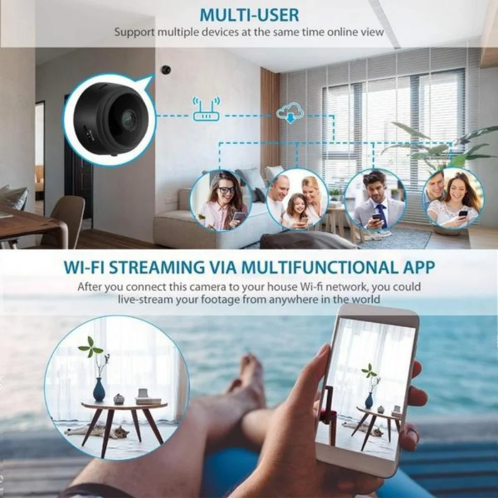 WiFi Mini Camera HD 1080P Portable Home Security Cameras Covert Nanny Cam Small Indoor Outdoor Video Recorder Motion