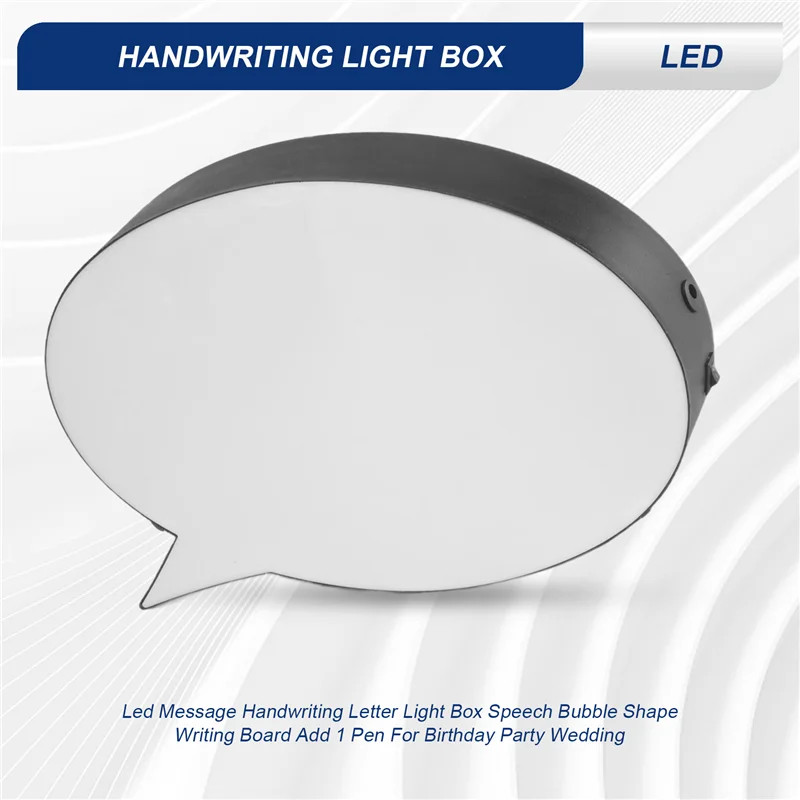 B23B Led Message Handwriting Letter Light Box Speech Bubble Shape Writing Board Add 1 Pen For Birthday Party Wedding