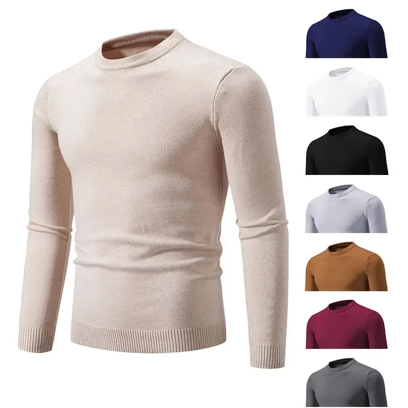 

Autumn Men's Knitwear Thin Basic Elastic Slim Fit Inner Layer Long Sve Collar Youthful Vitali Sle ential Base ...