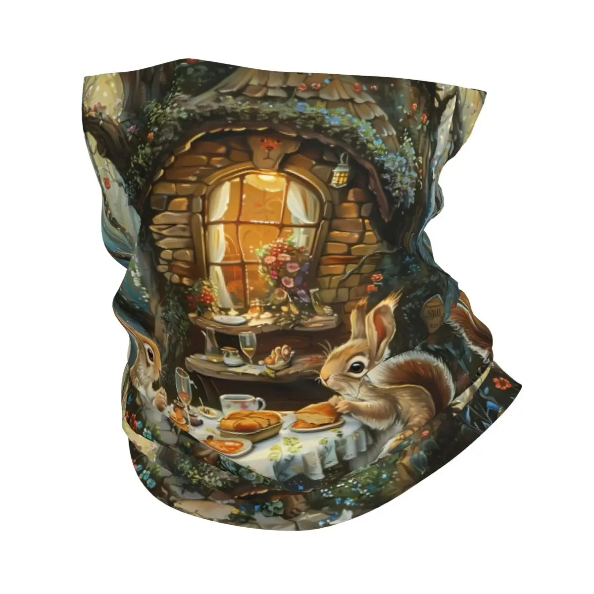 Squirrel Scarf Neckerchief Neck Face Mask Polyester