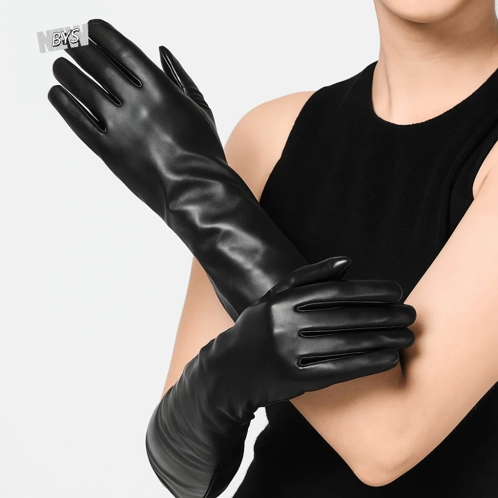 

Elegant Long Elbow Gloves Keep Warm Costume Accessories Evening Party Gloves Black Soft Material Dance Performance Gloves