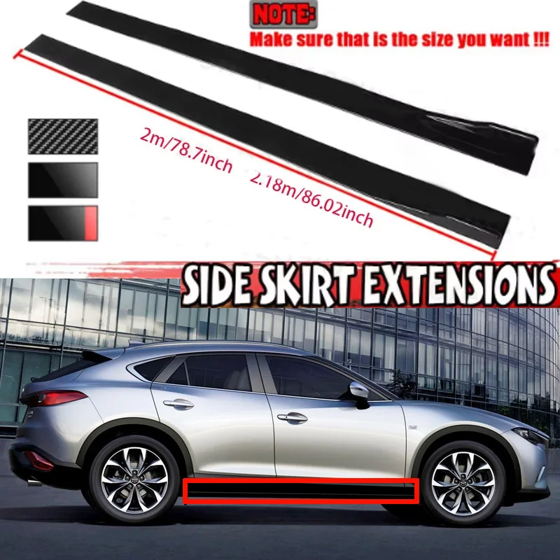 

FOR Mazda CX-4 CX-5 CX-8 CX-30 CX-50 2M Car Side Skirt Extension Plate Lip Separator Bumper 2.18M Racing Side Spoiler