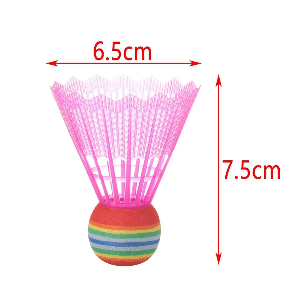 Volani da badminton colorati in plastica resistente da 6 pezzi Accessori per palline da badminton per allenamento sportivo Allenatore da badminton per interni ed esterni
