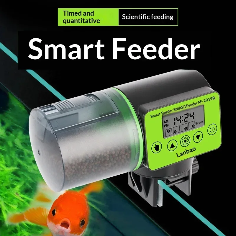 

Programmable Auto Fish Feeder - Digital Timer with Large Food Tank, for Aquarium & Goldfish/Ornamental Fish (CE Certified)