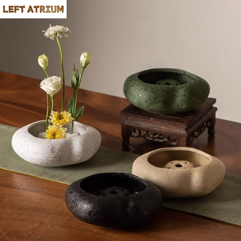 Simplicity Lotus Seedpod Ceramic Vase Artificial Flower Decorative Flowers Pots Desk Decoration Floral Arrangement Modern Decor