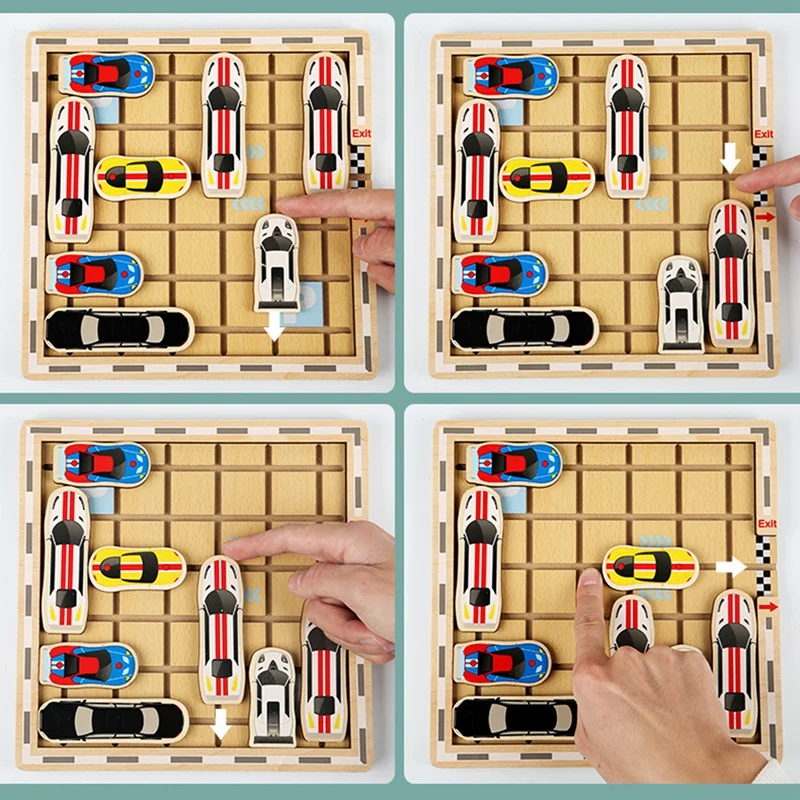 Jogo engraçado Move Car Table Board, Brinquedos de madeira para crianças, Brinquedos educativos, Jogo de Puzzle Interativo, Treinamento cerebral