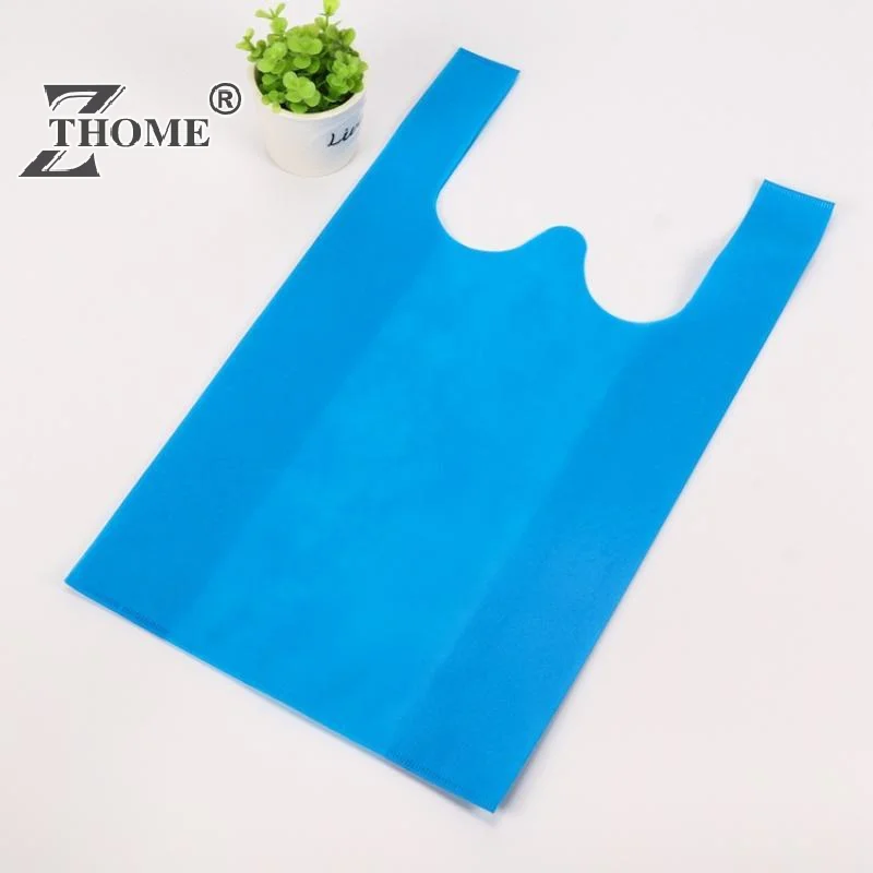10PCS Non Woven Reusable Shopping Vest Bags Assorted Colors For Supermarket Grocery Use