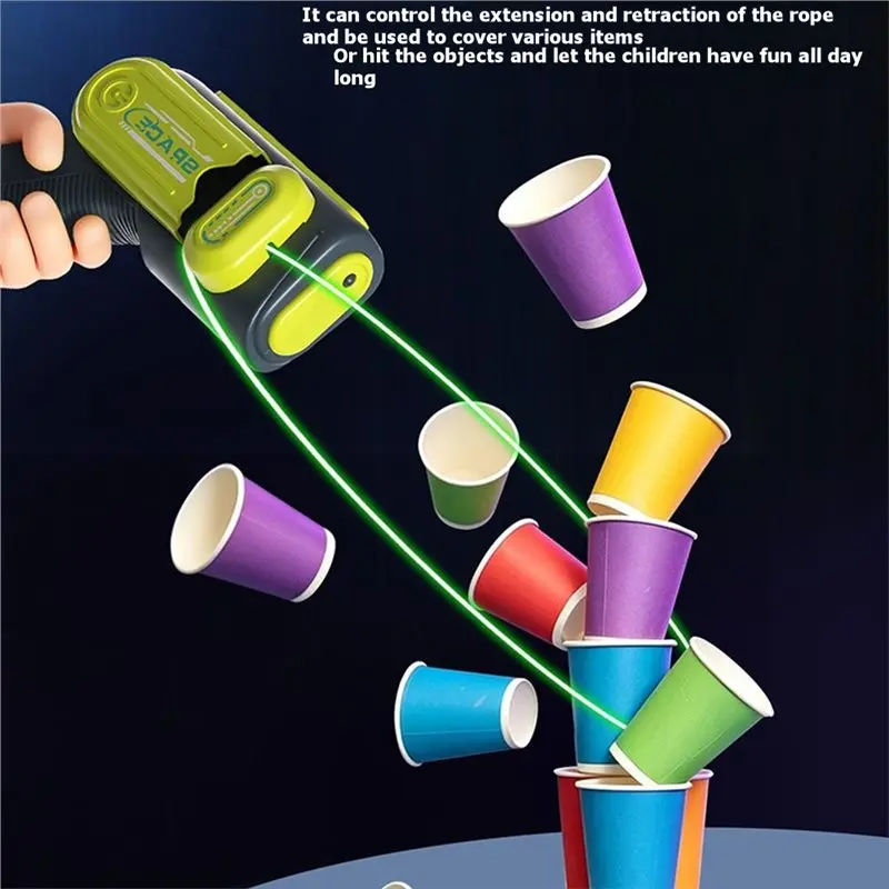Glow-In-The-Dark Rope Launcher And Recycling , Cool, Durable, Stress-Relieving, And Control-Enhancing Children's Gift