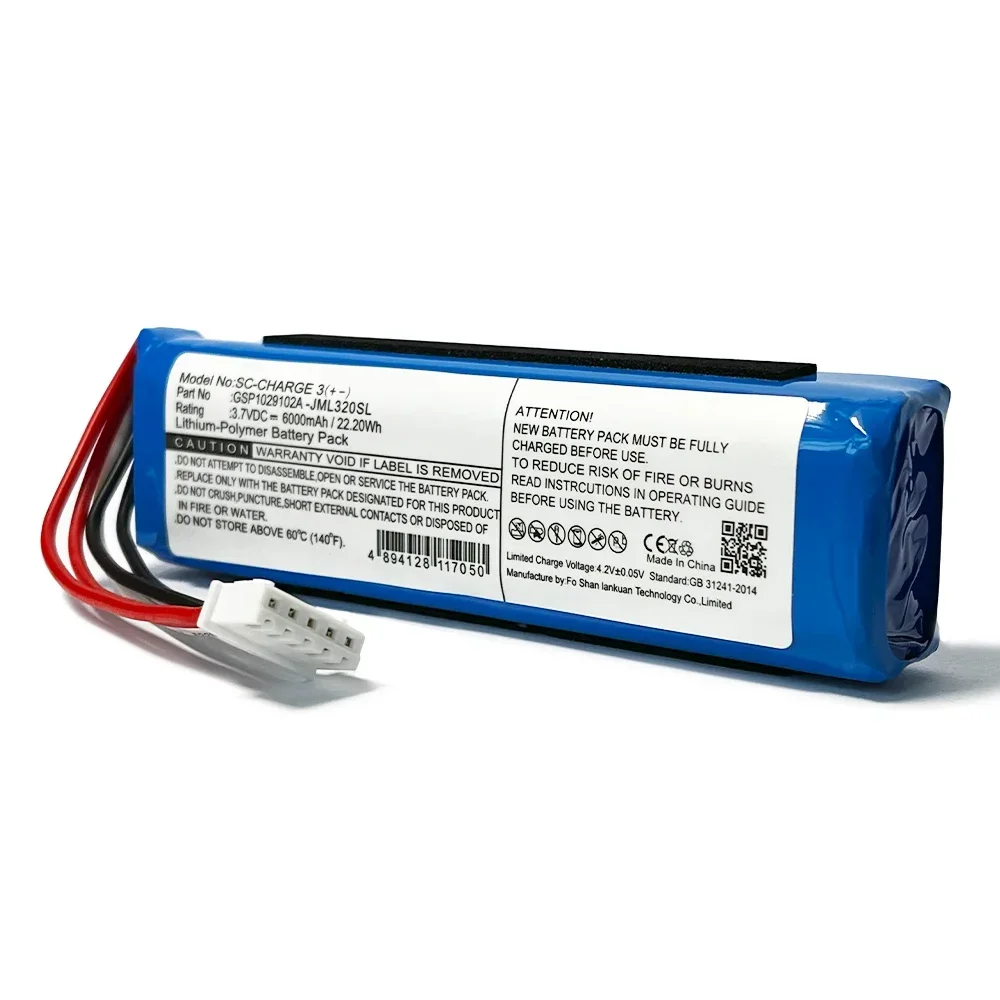 3.7V GSP1029102A (2016) Replacement Battery For JBL Charge 3 2016 Version Wireless Bluetooth Speaker batteries