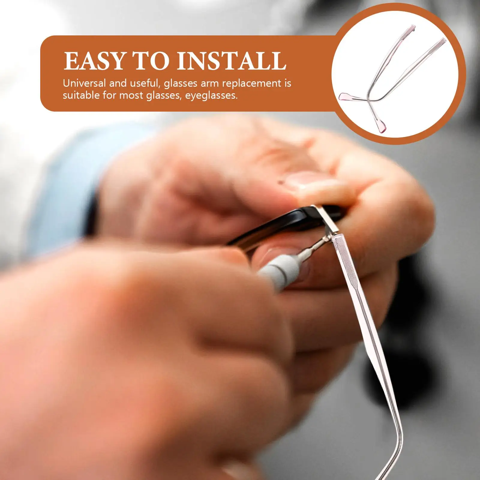 Accessori per occhiali Aste di ricambio per occhiali Parti metalliche Kit di riparazione universale Materiale in resina Adatto personale