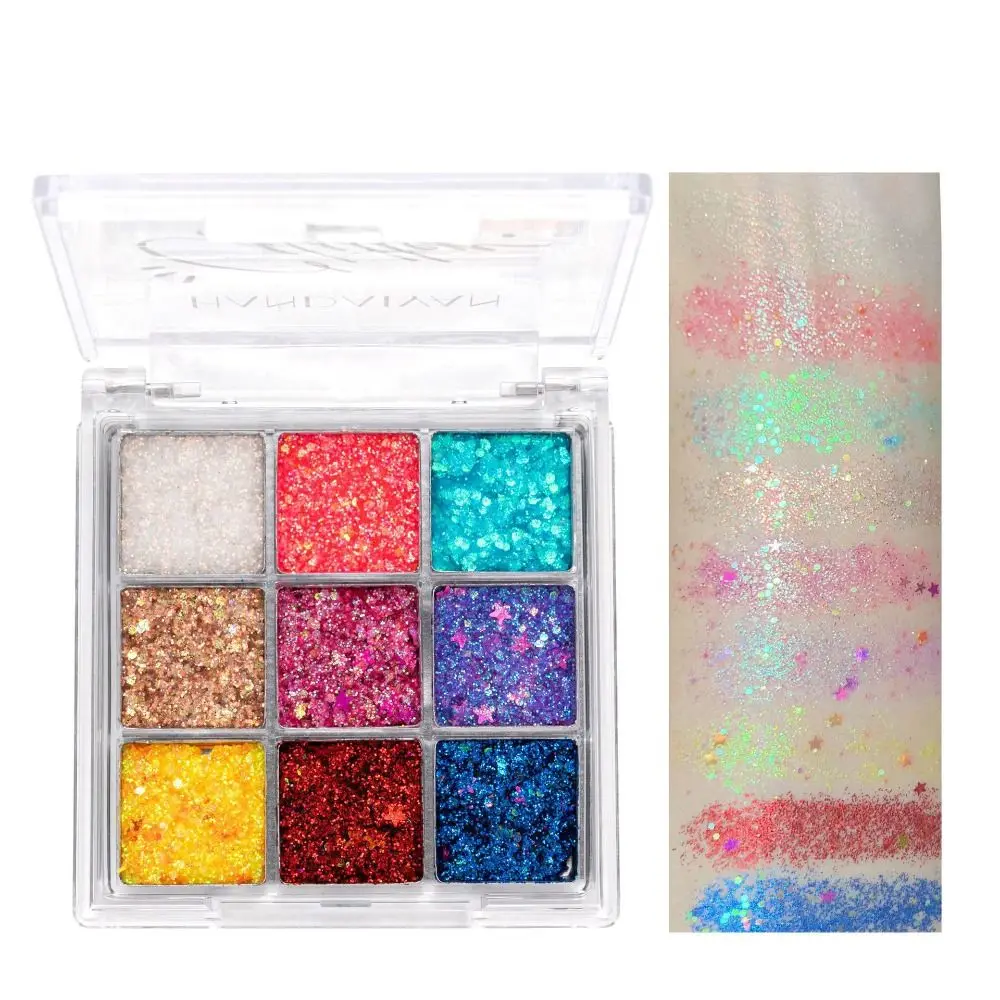 Pigment Cosmetic Cream Sequin Eye Shadow Palette Powder Glue-free Eye Makeup Diamond Shimmer Eyeshadow Glitter Sequin Eyeshadow