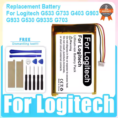 Replacement Mouse Battery For Logitech G533 G733 G403 G903 G933 G530 G933S G703 + Tools