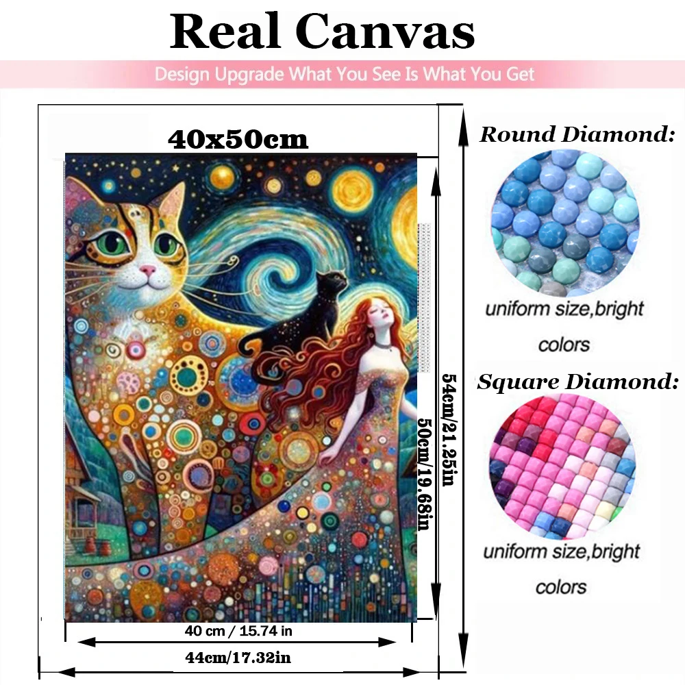 Gustav Klimt Cat 5D Diy Diamond Painting Full Square Round Drill Diamond Mosaic Embroidery Kits Tree Of Life Woman Home Decor