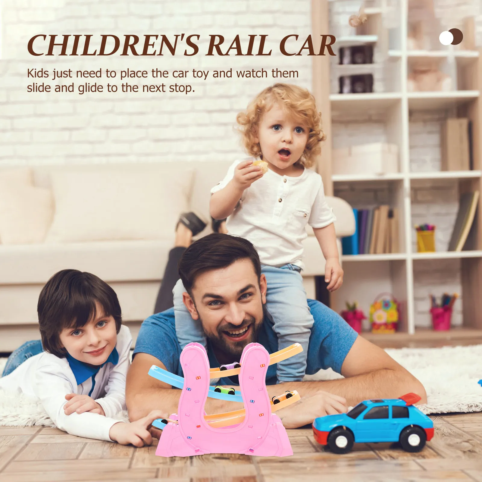 Assembly Race Track Plastic Sliding Car Bright Color Slope Track Kids Indoor Game Educational Early Learning Gliding Car