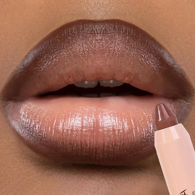 Matte nude marrom lábio forro lápis escultura labial maquiagem duradoura vermelho lábio forros à prova dwaterproof água batom caneta contorno labial cosméticos