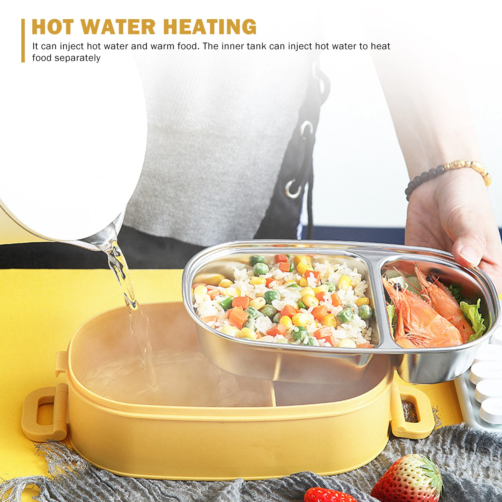 

1Set Multi-Layer Lunch Box Double Compartment Bento Box for Work Picnic Students Environmentally Friendly Microwavable