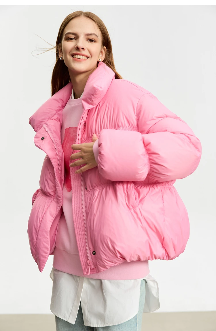 AMII Minimalist Women's Winter Down Jacket Zipper Button Warm Short Overcoats 2025 Winter New Female Solid Down Jacket 12344053
