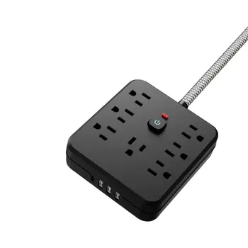 Prodlužovací kabel 11 v 1 se 7 AC zásuvkami, 3 USB porty a 1 konektorem typu C | Přepěťová ochrana a prodlužovací kabel s více zástrčkami, USB zásuvka 6 nejlepší prodej hlavní podřízená zásuvka - №6