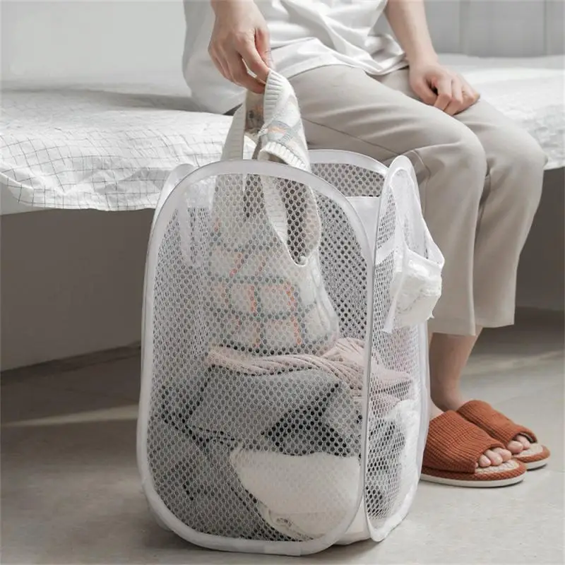 Mesh Storage Bag High Fitness Durable Minimalist Design Multifunctional Household Hanging Basket Dirty Clothes Organizer