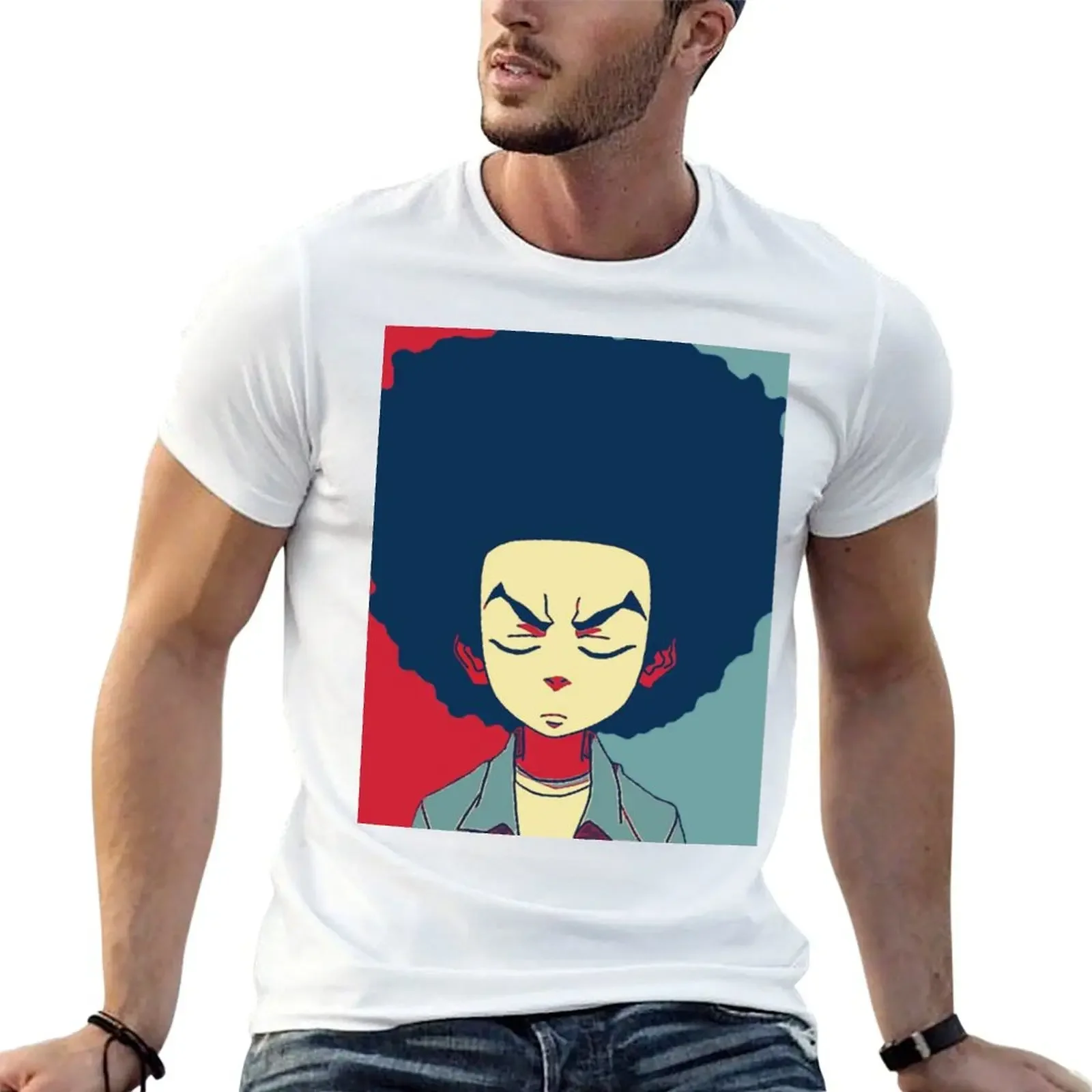 

huey from boondocks T-Shirt aesthetic clothes graphic tee shirt shirts graphic customizeds fruit of the loom mens t shirts