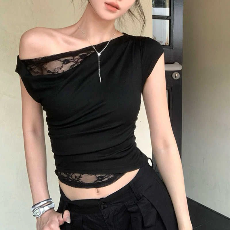 

All-match Clothing Hollow Fashion Casual Outing Short Sleeve Style Solid Pattern For All Seasons For Casual Occasions