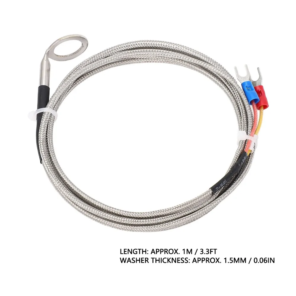 With 14mm ID Washer K Type Thermocouple Probe -40~1000°C Stainless Steel K Type Temperature Sensor Durable High Precision
