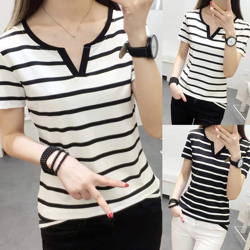 일상복을위한 세련된 여성 탑 여성용 티셔츠 루즈핏 v 넥 티셔츠 외출을위한 세련된 캐주얼 셔츠 캐주얼 탑