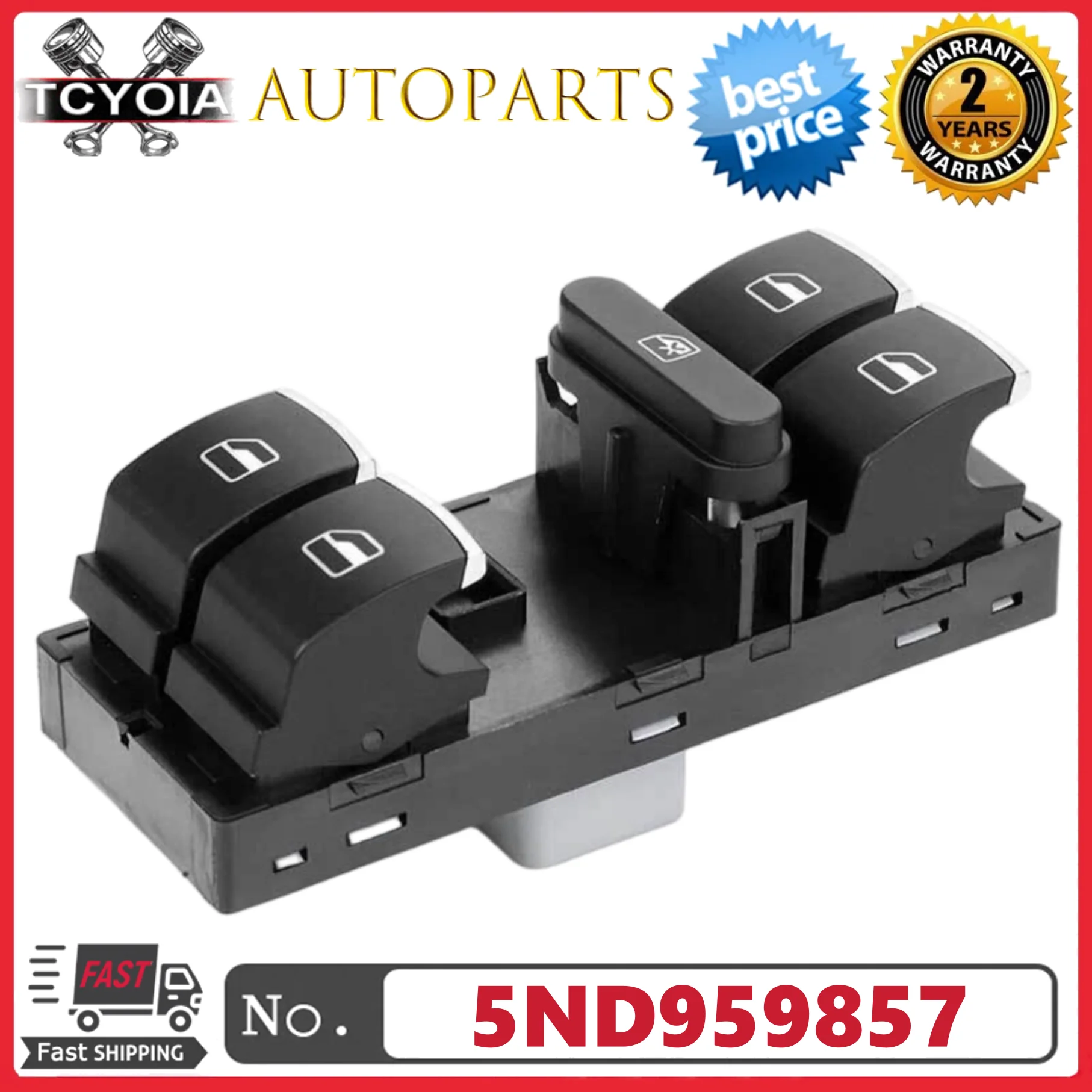 

5/10pcs Front Left Driver Master Power Window Switch 5ND959857 For VW Passat Tiguan Jetta Golf CC